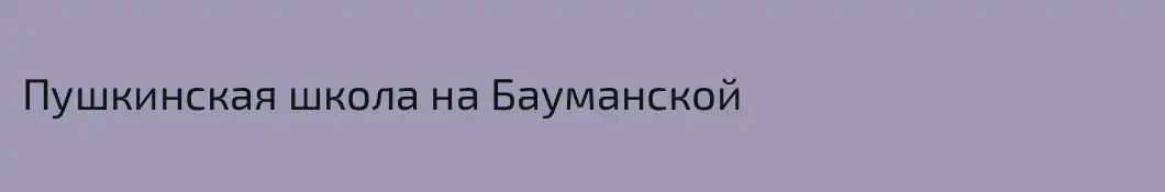 Пушкинская школа на Бауманской